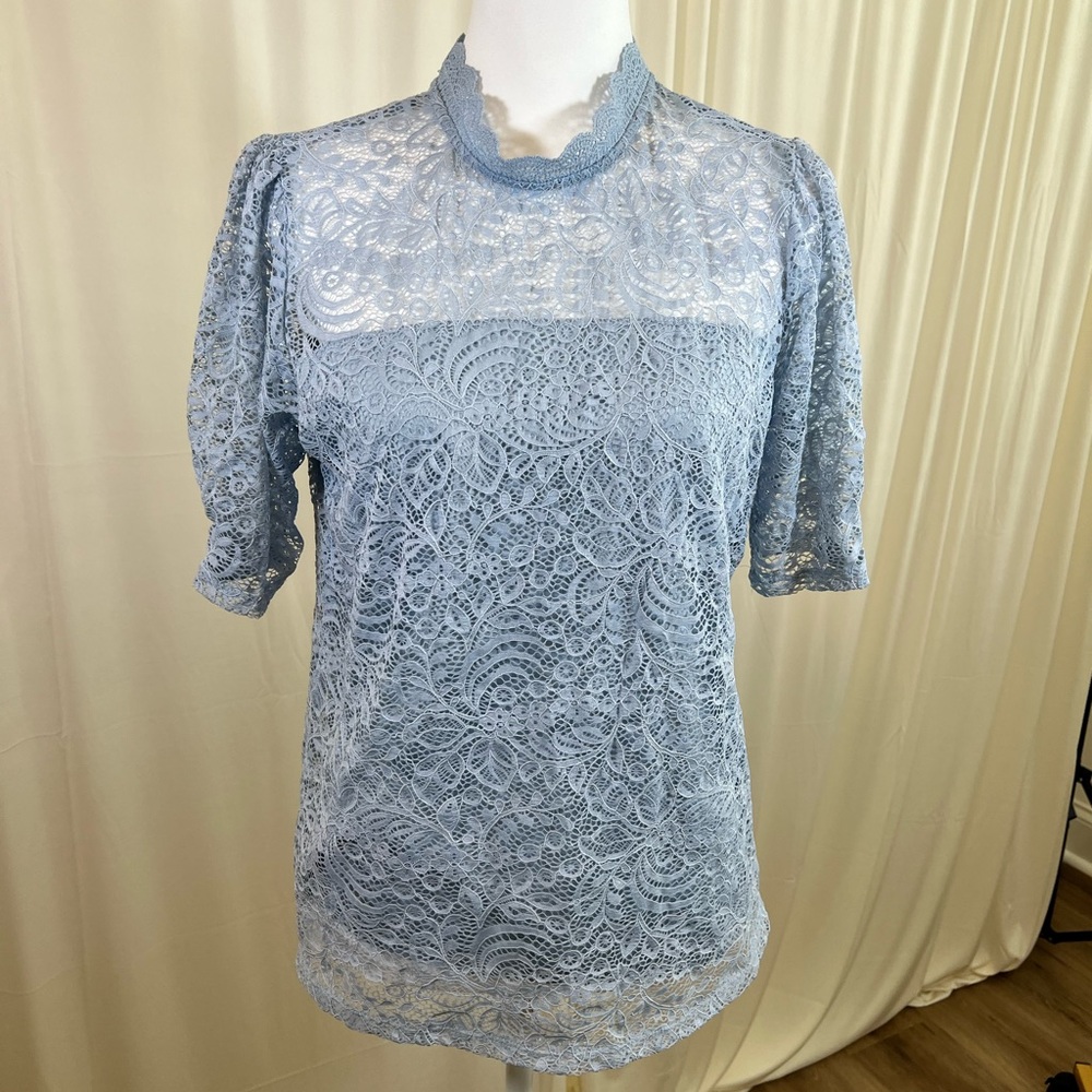 Light Blue Lace Blouse